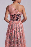 One Shoulder Black Lace Mermaid Long Mother Of the Bride Dress with Cape