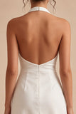 Halter Bodycon Simple Little White Dress