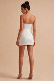 Sparkly Strapless Bodycon Corset Graduation Dress with Sequins