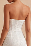 Sparkly Strapless Bodycon Corset Graduation Dress with Sequins