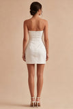 Strapless Bodycon Ruched Graduation Dress with Slit