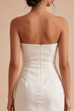 Strapless Bodycon Ruched Graduation Dress with Slit