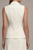 Ivory 2 Piece Single Breasted Notched Lapel Midi Business Dress
