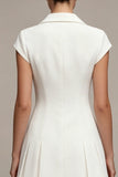 White A Line Single Breasted Notched Lapel Short Blazer Dress