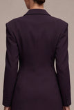 Black Peak Lapel Single Breasted Short Blazer Dress