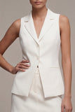 2 Piece White Notched Lapel Slim Fit Short Work Dress
