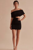 Off the Shoulder Cut Out Bodycon Little Black Dress