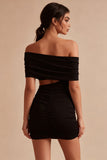 Off the Shoulder Cut Out Bodycon Little Black Dress