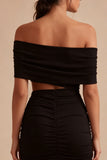 Off the Shoulder Cut Out Bodycon Little Black Dress