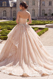 Sweetheart Champagne Ruffled Ball Gown Quinceanera Dress with Lace Up Back
