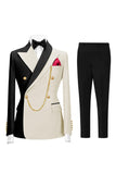 Dark Green 2 Piece Peak Lapel Double Breasted Men's Prom Suits