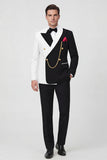 Black 2 Piece Peak Lapel Double Breasted Men's Prom Suits