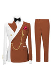 Black 2 Piece Peak Lapel Double Breasted Men's Prom Suits