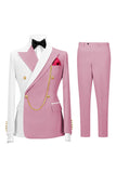 Black 2 Piece Peak Lapel Double Breasted Men's Prom Suits