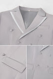 2 Piece Black Peak Lapel Double Breasted Men's Prom Suits