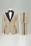 Black 2 Piece Single Breasted Peak Lapel Men's Suits