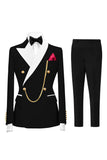 Champagne Peak Lapel 2 Piece Double Breasted Men's Prom Suits
