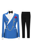 Champagne Peak Lapel 2 Piece Double Breasted Men's Prom Suits