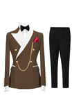 Champagne Peak Lapel 2 Piece Double Breasted Men's Prom Suits