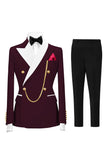 Champagne Peak Lapel 2 Piece Double Breasted Men's Prom Suits