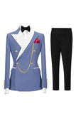 Champagne Peak Lapel 2 Piece Double Breasted Men's Prom Suits