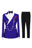 Champagne Peak Lapel 2 Piece Double Breasted Men's Prom Suits