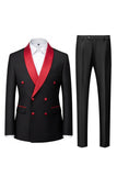 Light Blue Shawl Lapel 2 Piece Double Breasted Men's Prom Suits