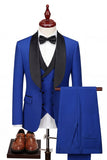 Light Blue 3 Piece Shawl Lapel Men's Suits