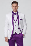 Royal Blue 3 Piece One Button Men's Suits