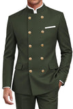 Navy 2 Piece Double Breasted Slim Fit Men Suits