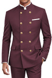 Navy 2 Piece Double Breasted Slim Fit Men Suits