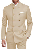 Navy 2 Piece Double Breasted Slim Fit Men Suits
