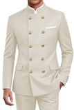 Navy 2 Piece Double Breasted Slim Fit Men Suits