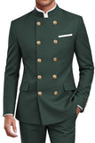 Navy 2 Piece Double Breasted Slim Fit Men Suits