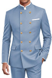 Navy 2 Piece Double Breasted Slim Fit Men Suits