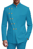 2 Piece Black Double Breasted Men's Prom Suits