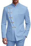 2 Piece Black Double Breasted Men's Prom Suits