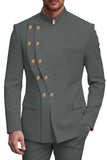 2 Piece Black Double Breasted Men's Prom Suits