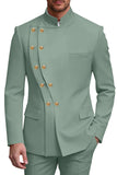 2 Piece Black Double Breasted Men's Prom Suits