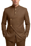Coffee 2 Piece Single Breasted Men's Prom Suits