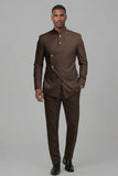 Coffee 2 Piece Single Breasted Men's Prom Suits