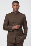 Coffee 2 Piece Single Breasted Men's Prom Suits