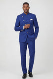 Royal Blue Slim Fit Single Breasted 2 Piece Men's Prom Suits