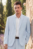 Light Blue 2 Piece Notch Lapel Single Breasted Men's Wedding Suits