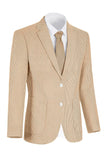 Notch Lapel Light Blue Stripe Single Breasted Men's Jacket