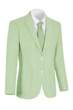Notch Lapel Light Blue Stripe Single Breasted Men's Jacket