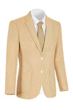 Notch Lapel Light Blue Stripe Single Breasted Men's Jacket