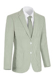 Notch Lapel Light Blue Stripe Single Breasted Men's Jacket
