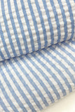 Light Blue 2 Piece Striped Peak Lapel Double Breasted Men's Work Suits