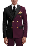 2 Piece Peak Lapel Double Breasted Purple Men's Prom Suits